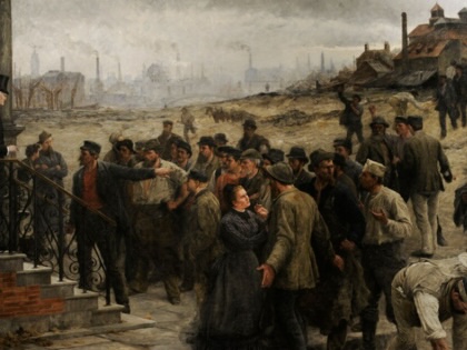 Robert Koehler (1850-1917). Germany painter. The Strike, 1886. Oil on canvas. 281,30 x 184,47 cm. The German Historical Museum. Berlin. Germany.