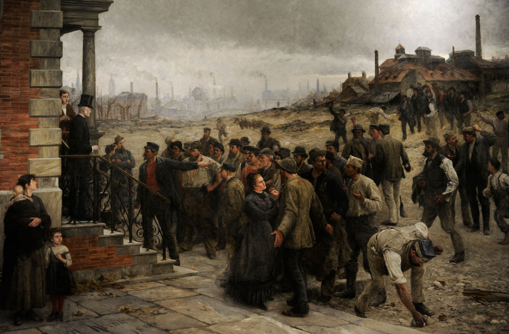 Robert Koehler (1850-1917). Germany painter. The Strike, 1886. Oil on canvas. 281,30 x 184,47 cm. The German Historical Museum. Berlin. Germany.