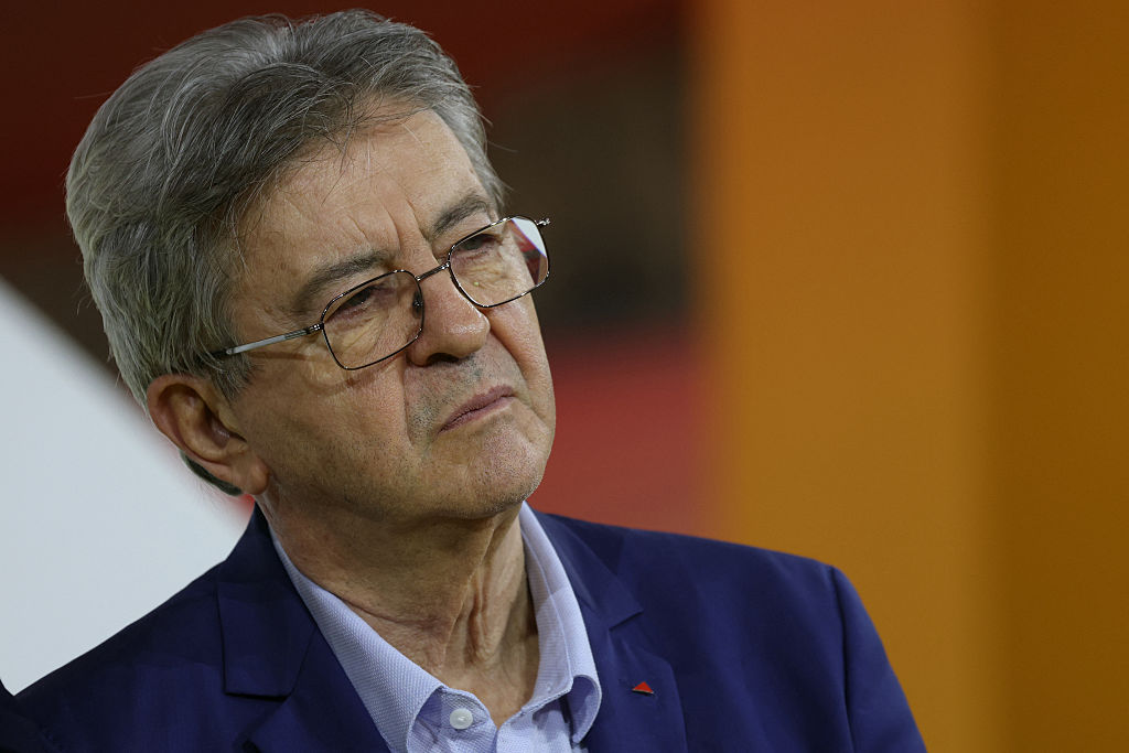 Jean-Luc Mélenchon takes part in a debate between seven candidates for the 2027 French presidential election, organized by the Medef, at Roland-Garros stadium in Paris on August 27, 2026.