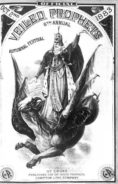 The title page for the program of the 1883 Veiled Prophet festival