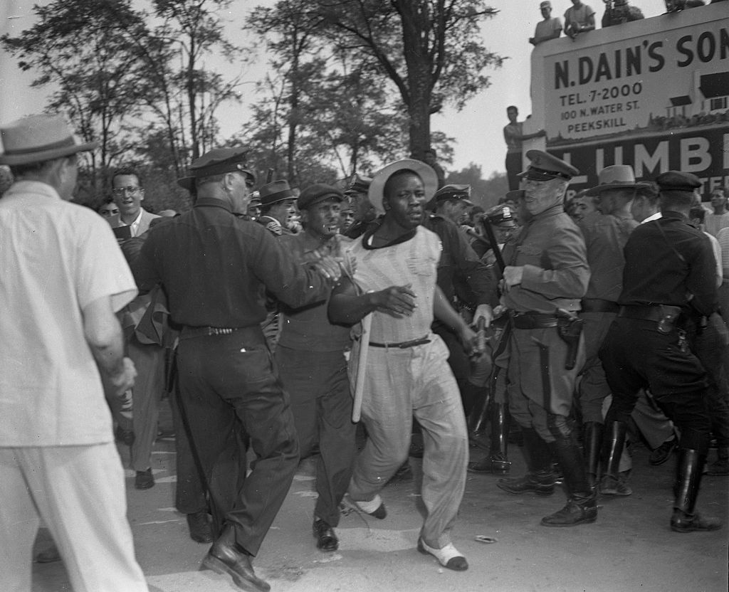 A photo of the 1949 Peekskill riot.
