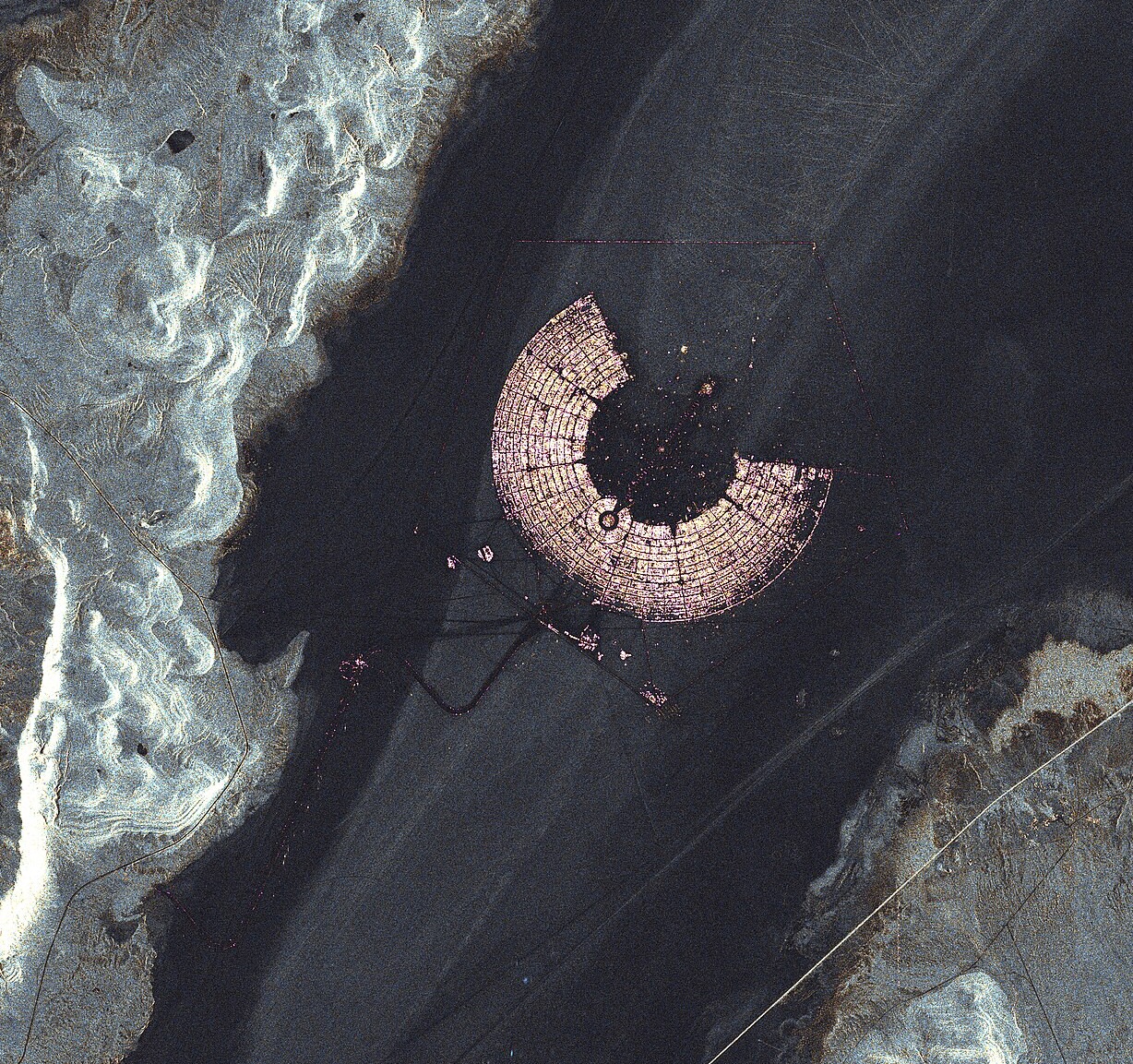 A satellite image of Black Rock City in 2011.