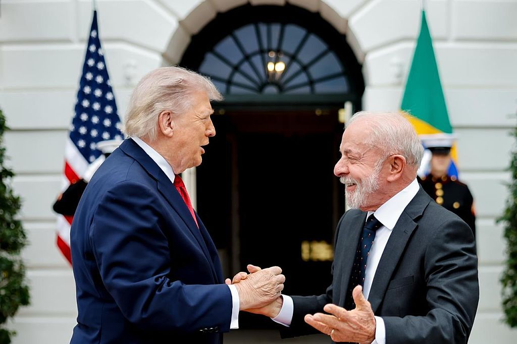 Brazilian President Luiz Inácio Lula da Silva meets with Donald Trump at the White House in Washington, DC, on May 7, 2026.