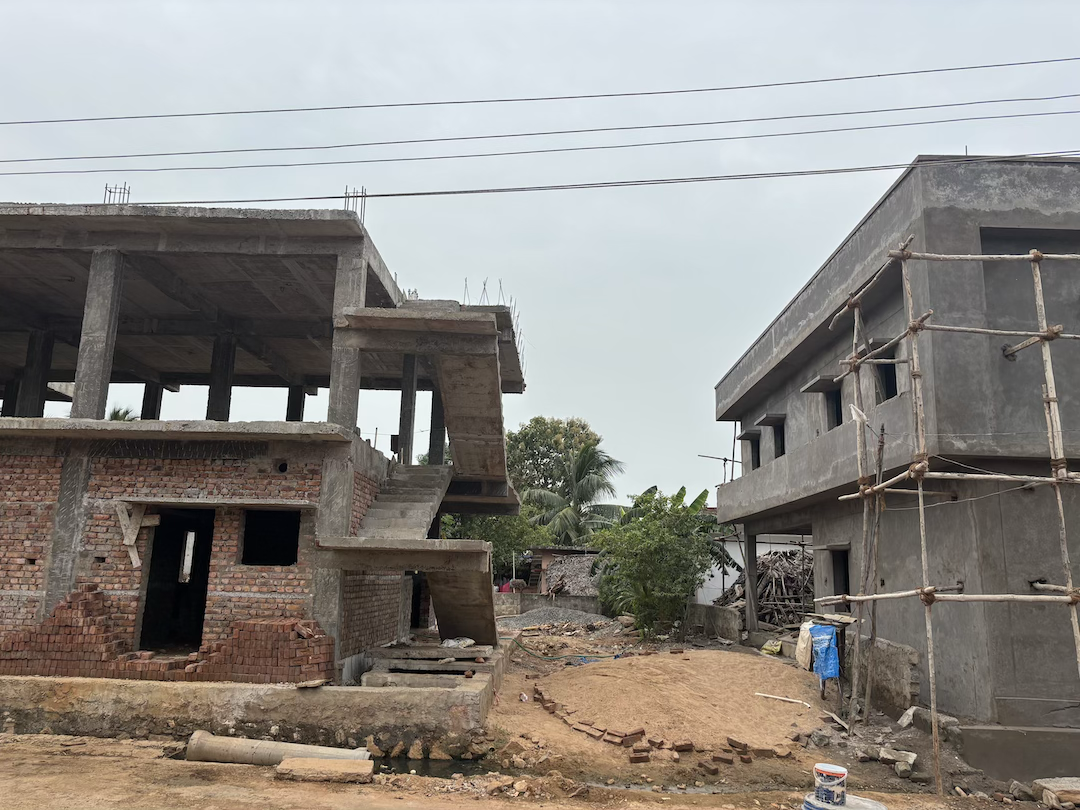 New homes are rising across Tarluvada village after many families received compensation for land acquired for Google’s proposed data center.