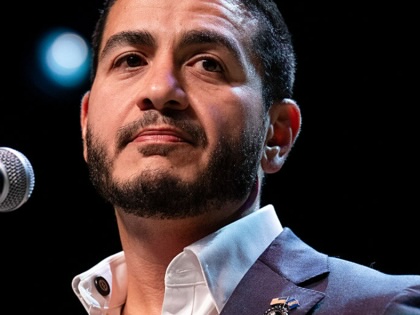 Abdul El-Sayed speaks during a primary election night watch party in Detroit, Michigan, on August 5, 2026.