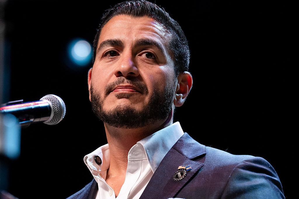 Abdul El-Sayed speaks during a primary election night watch party in Detroit, Michigan, on August 5, 2026.