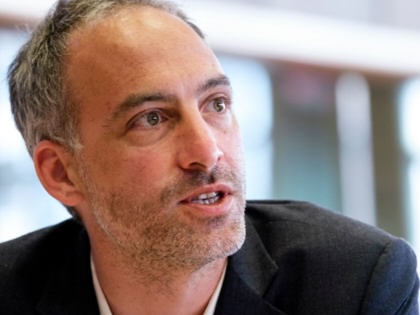 French MEP Raphaël Glucksmann listens to a meeting of the Foreign Affairs Committee of the European Parliament on April 20, 2022, in Brussels.