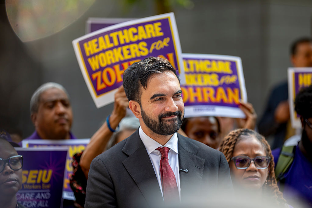 Zohran Mamdani speaks during a press conference outside of the Jacob K. Javits Federal Building in Manhattan on August 7, 2025.