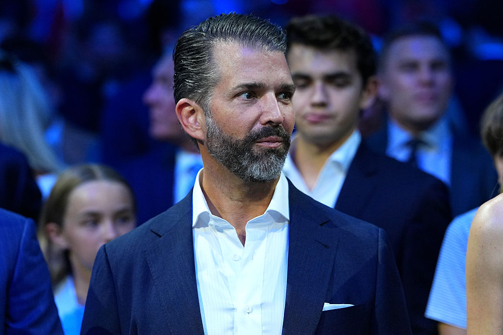 Donald Trump Jr is seen during the UFC Freedom 250 event on the South Lawn at the White House on June 14, 2026.