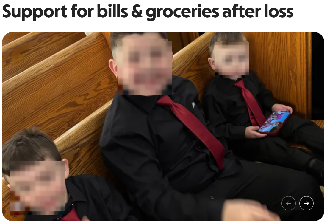 A screenshot of a GoFundMe image featuring three young boys