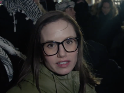 Olivia Reingold is featured in this screenshot from the Free Press documentary “U.S. Colleges Teaching Hate: American Miseducation.”