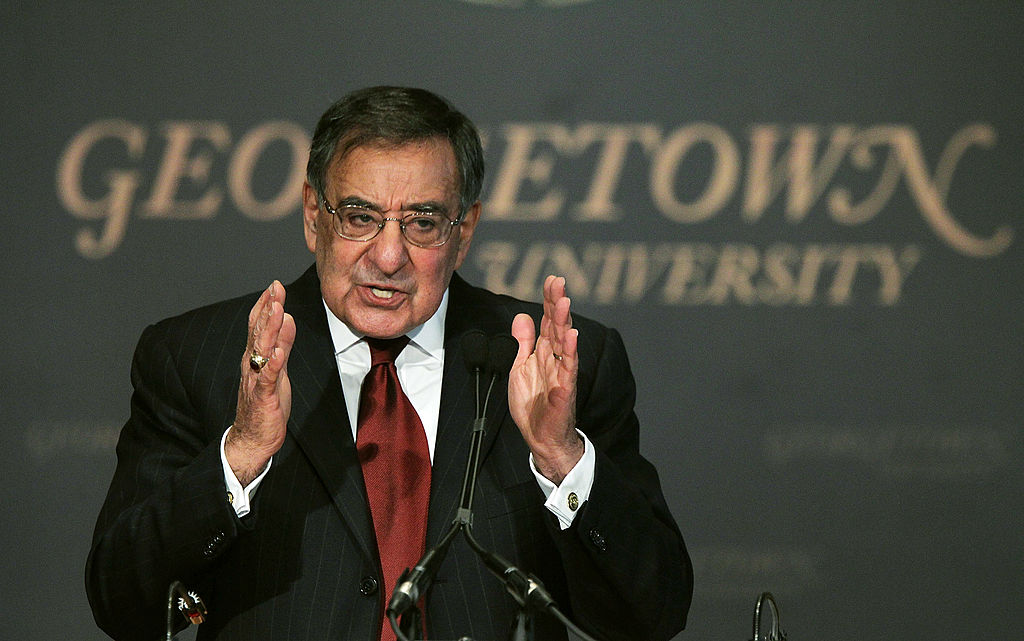 Leon Panetta speaks at Georgetown University.