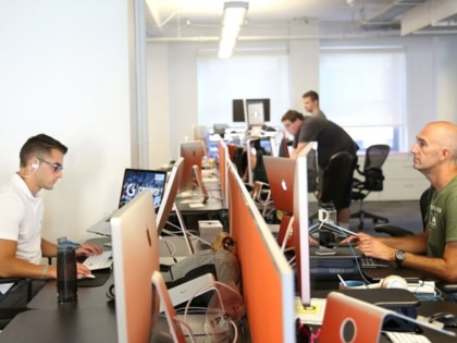Employees work at G2 Crowd, a peer-to-peer software review company, in Chicago on Sept. 12, 2016.