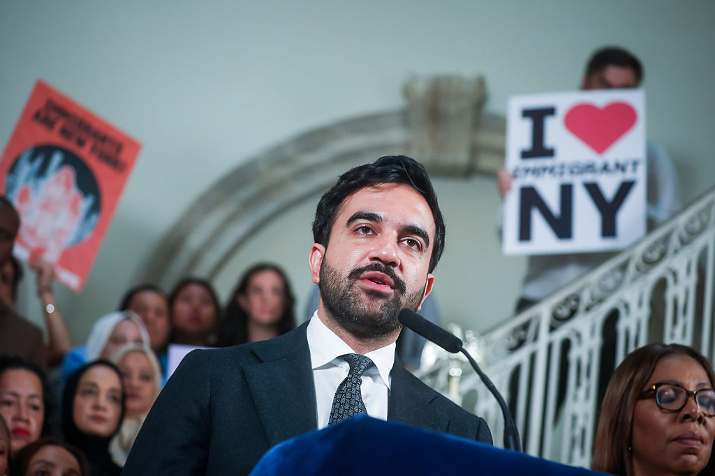 Zohran Mamdani, mayor of New York, during a news conference at City Hall in New York, US, on Monday, Sept. 14, 2026.