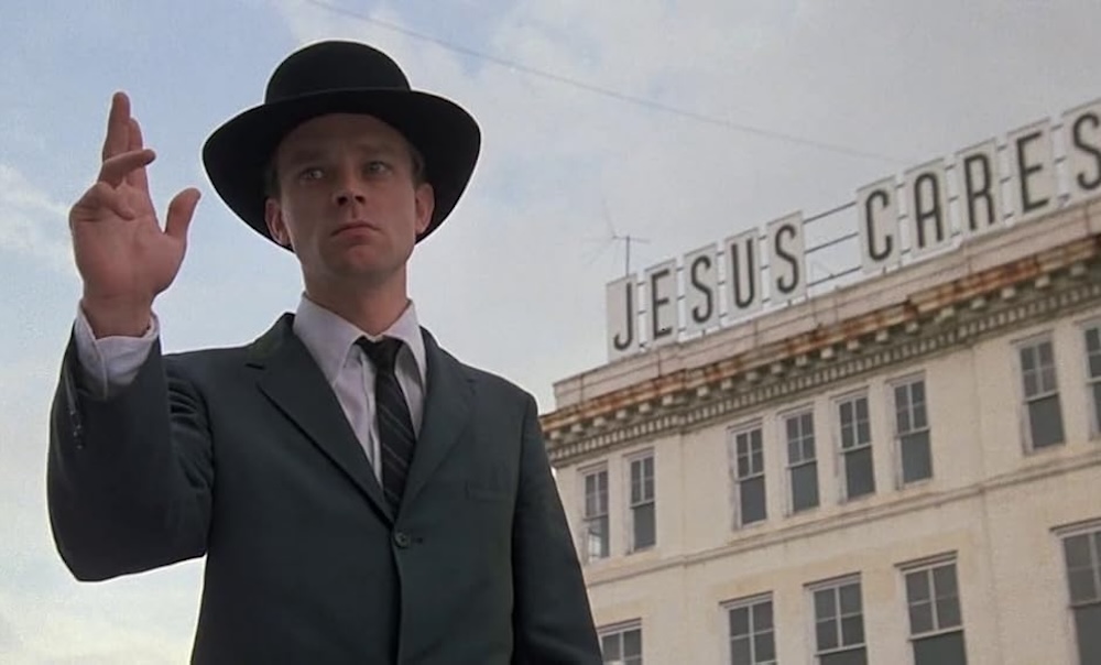 A still featuring Brad Dourif as Hazel Motes in John Huston's 1979 film "Wise Blood"