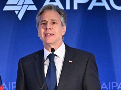 Antony Blinken speaks at the AIPAC policy summit in Washington, DC, on June 5, 2023.