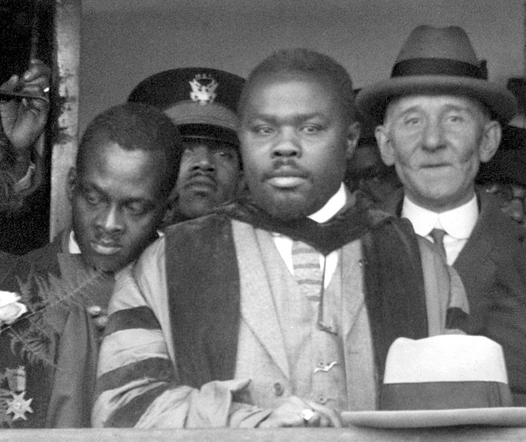 Marcus Garvey during the renaming of the ship from the “General G. W. Goethals” to the S.S Booker T. Washington.