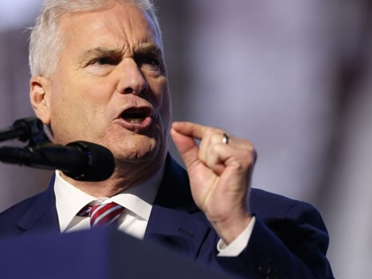 House Majority Whip Rep. Tom Emmer speaks on the first day of the 2026 Republican National Convention at the American Airlines Center on September 9, 2026 in Dallas, Texas.