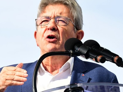 Jean-Luc Mélenchon holds a conference during the summer university of France Insoumise in Châteauneuf-sur-Isère on August 22, 2025. 